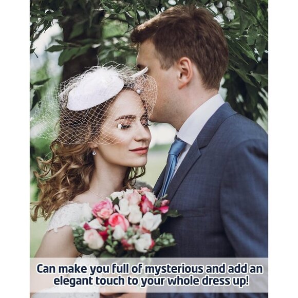 12 Pcs Fascinators Hats Mesh Faux Feather Veil Vintage Tea Party Headwear main image 6